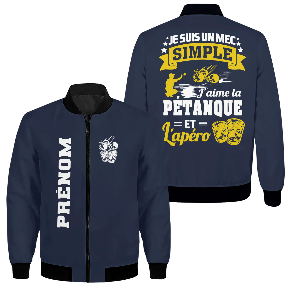 T-Shirt Pétanque Humour - Je Suis Un Mec Simple J'Aime La Pétanque Et L'Apéro - Maillot Idéal Pour Joueurs