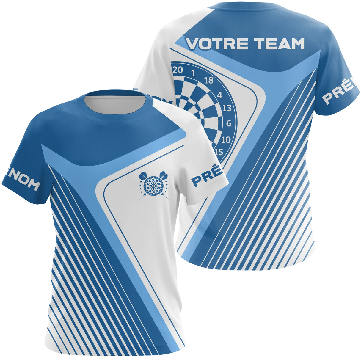 Polo Fléchettes Premium Bleu Sport – Personnalisé Complète