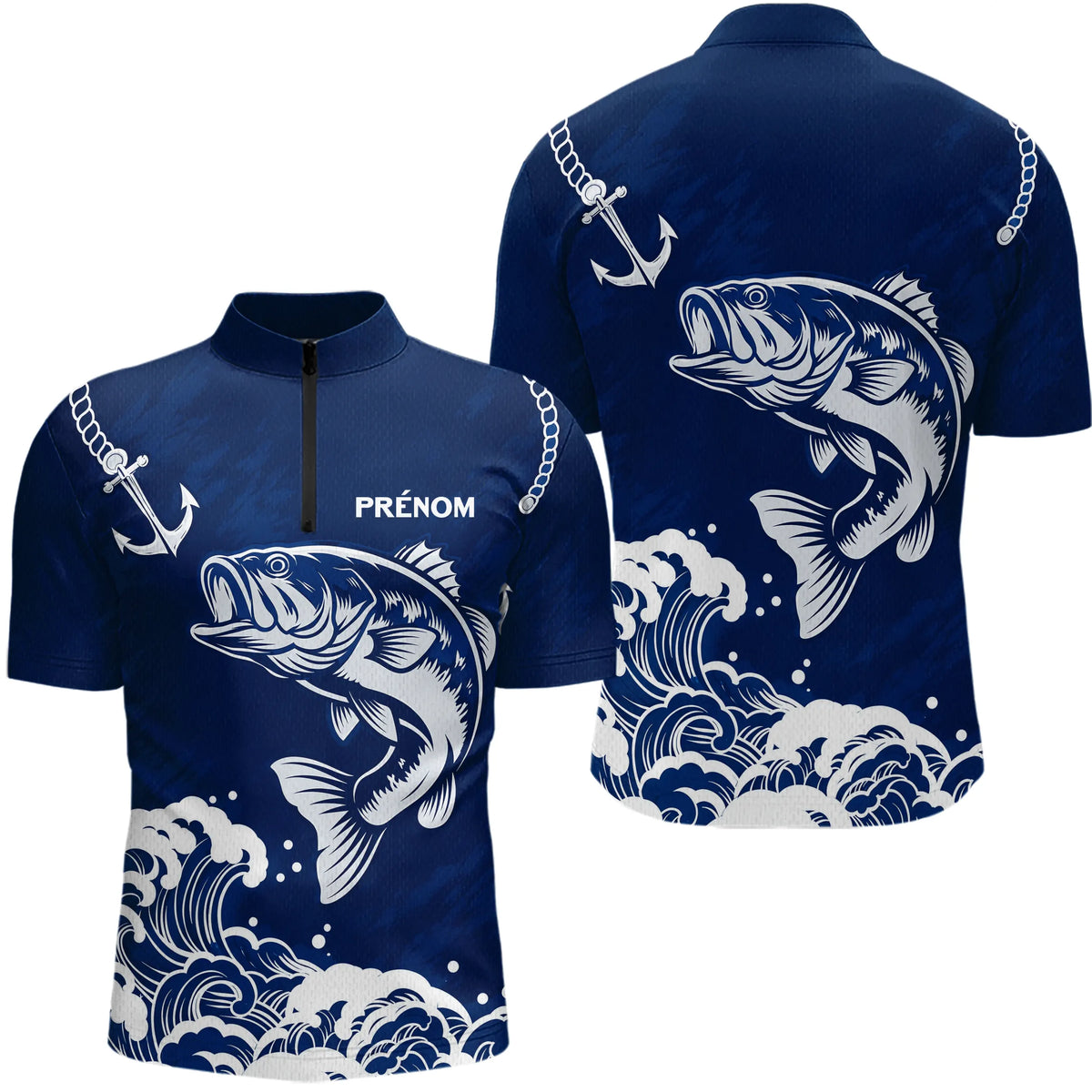 F01M0403102026_96_LHMaillot Pêche Ancre & Bass Personnalisé - Bleu & Blanc - Polo Zippé Homme