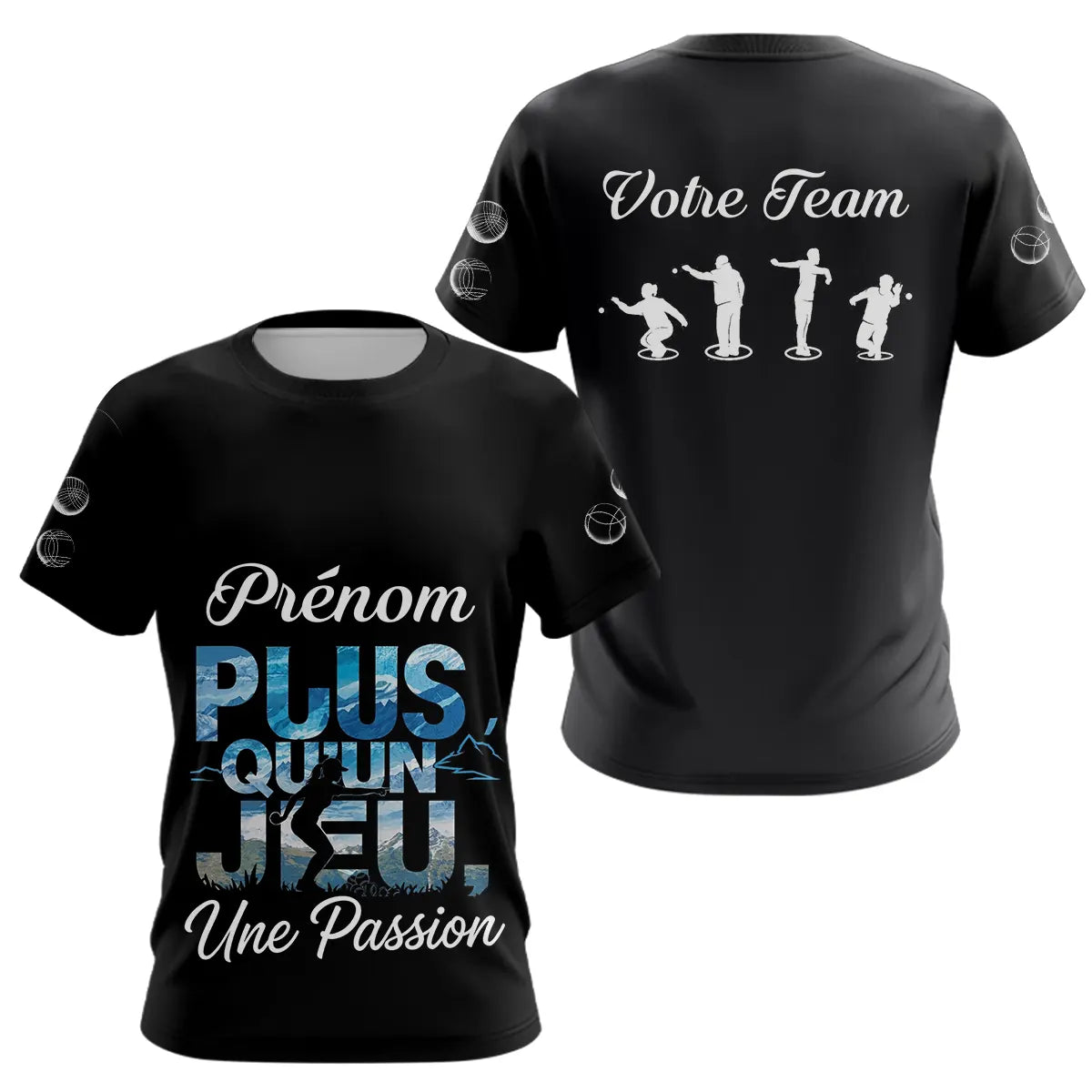 Polo Pétanque Personnalisé Noir - Passion & Équipe