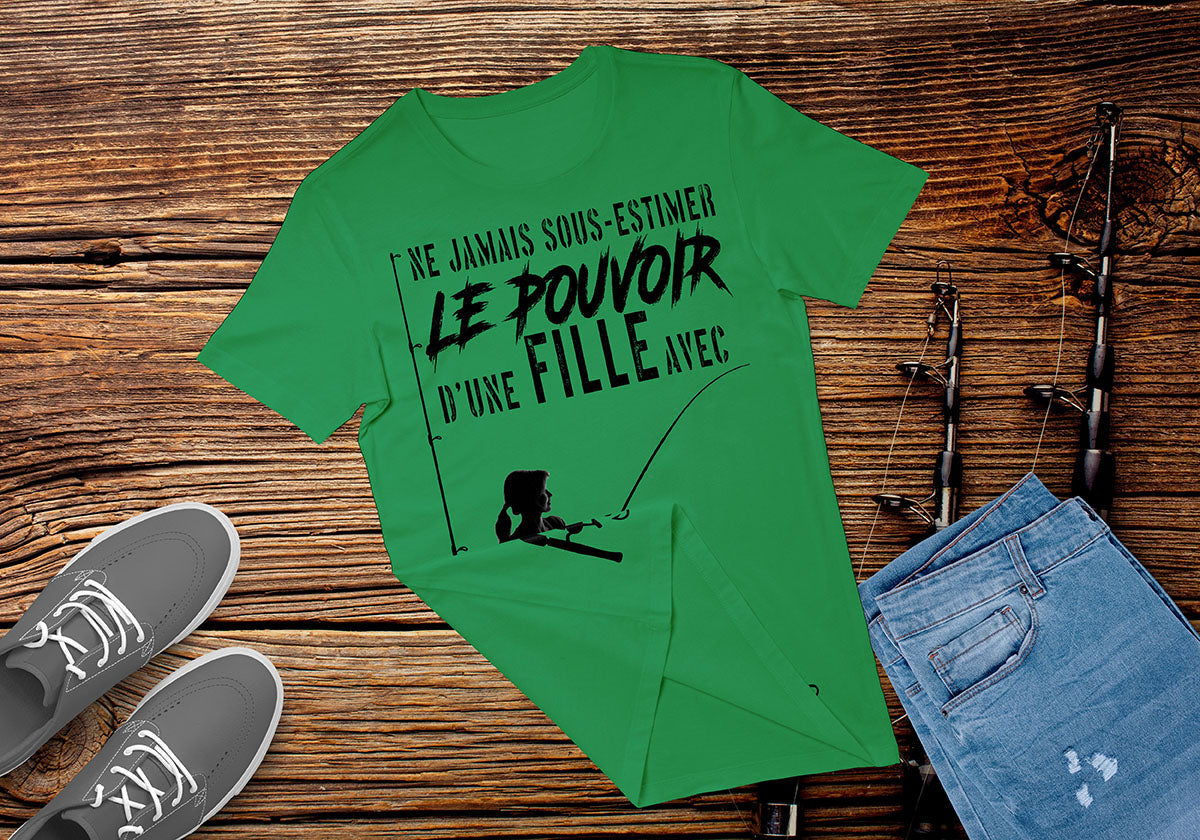 Canne À Pêche, Cadeau Humour Pêcheur, Ne Jamais Sous-Estimer D'une Fille - VEPENP005