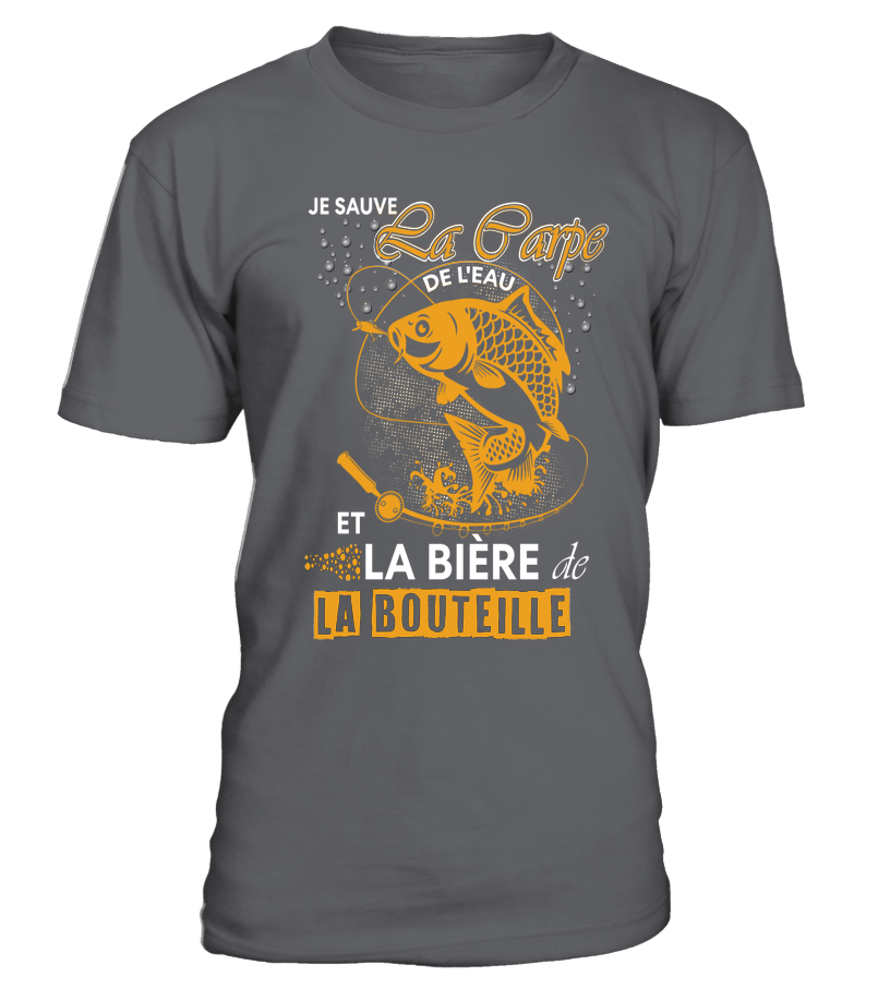 Sweater humour pêche carpe Je sauve la carpe doré silhouette