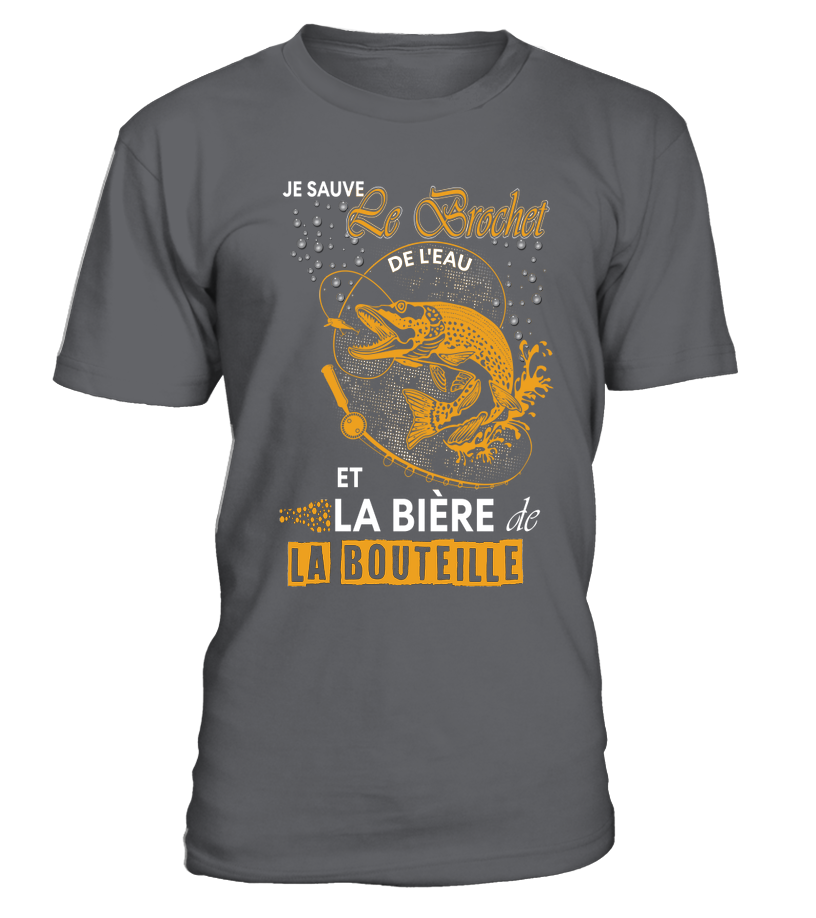 Sweater humour brochet Je sauve le brochet doré silhouette