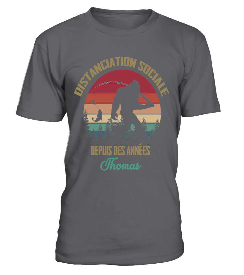 Sweat humour pêche vintage Distanciation sociale variante 2 prénom