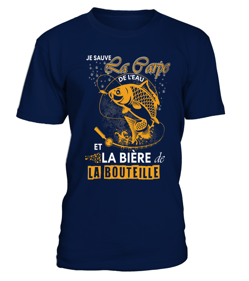 Sweat à capuche zippé humour pêche carpe Je sauve la carpe doré