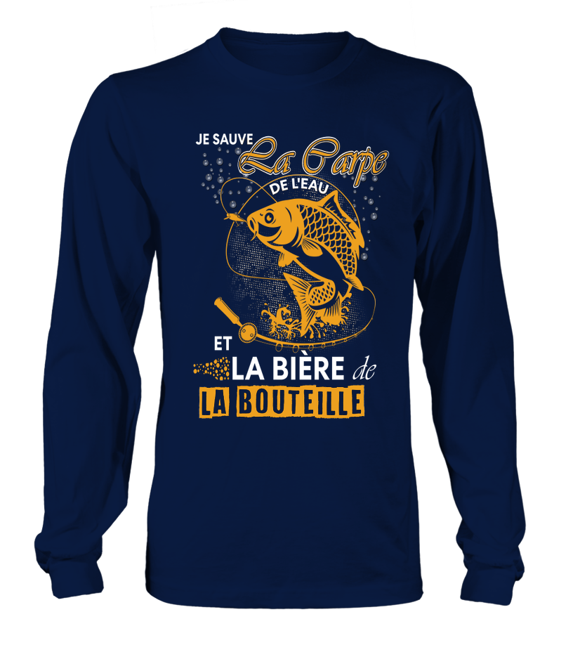 Sweat humour pêche carpe coloris alternatif Je sauve la carpe