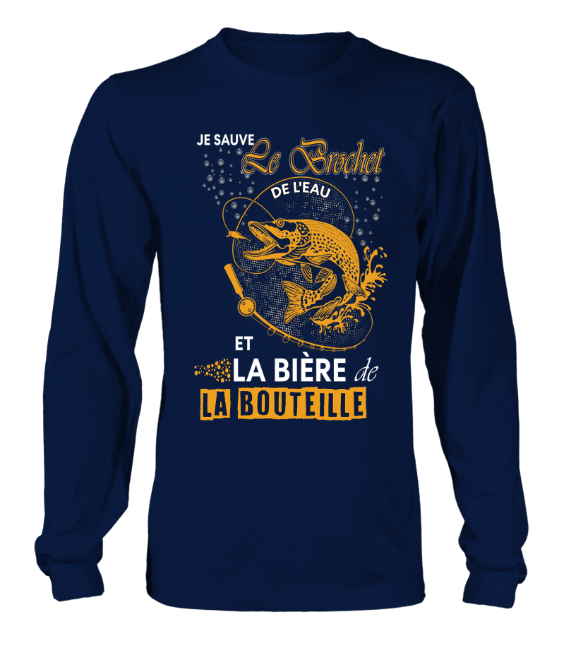 Sweat humour brochet vue dos Je sauve le brochet