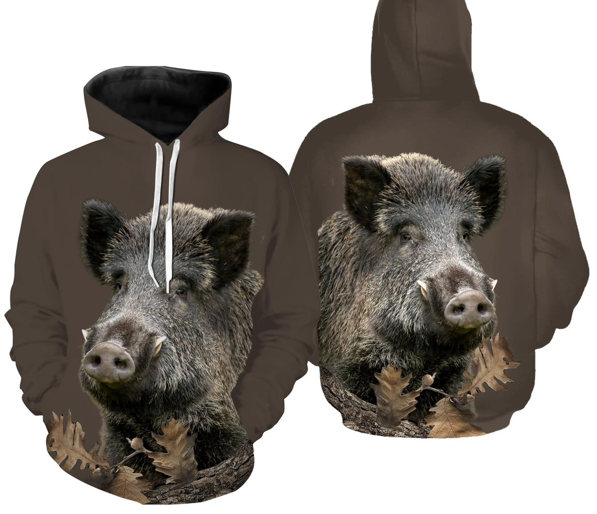 Sanglier, Tee shirt Chasseur, Marron ForĂȘt, Chasse aux Sangliers - CTS22032203_2