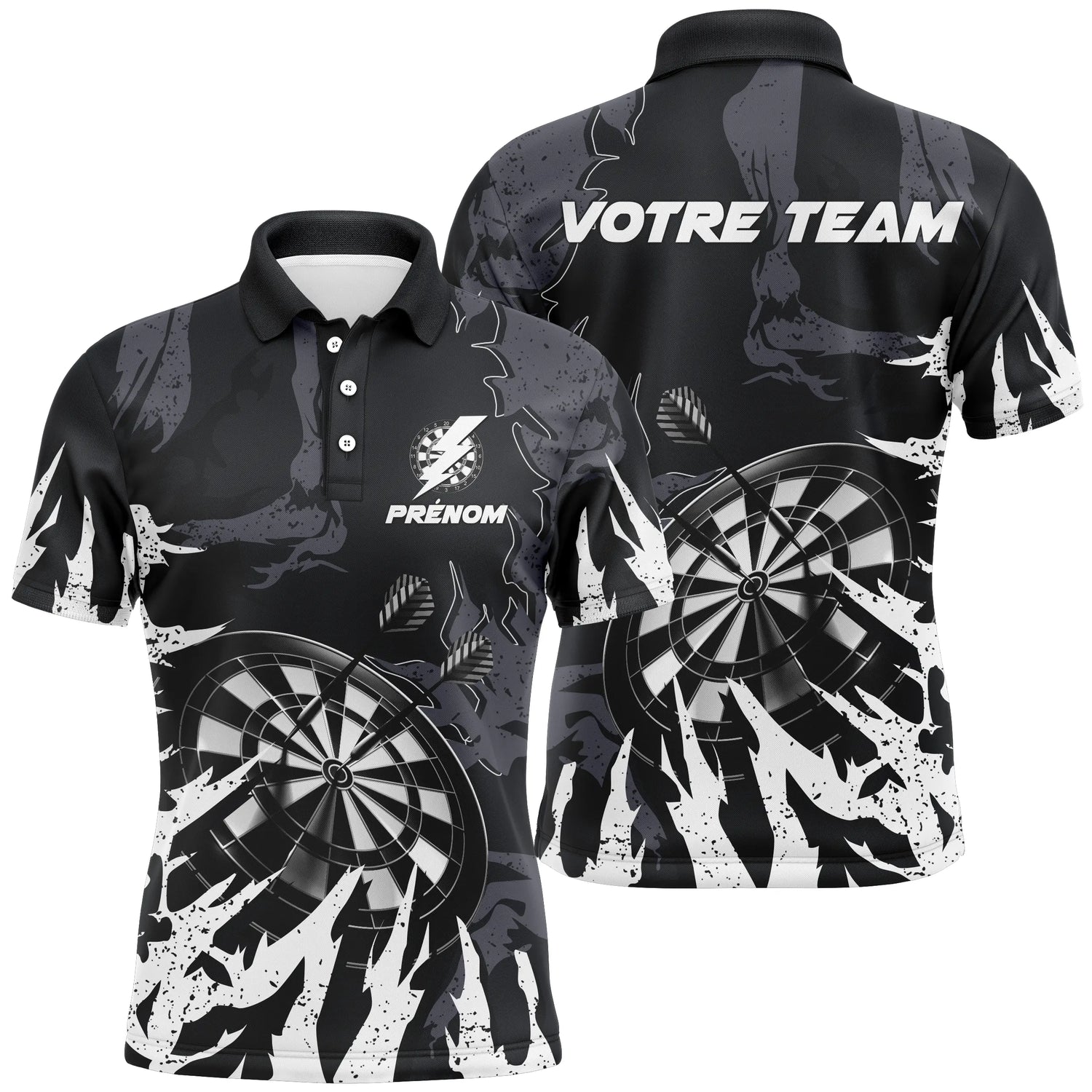 Polo "Impact de Fléchettes" - Design Dynamique pour Joueurs Audacieux - ALP12032472 - Polo Homme Blanc