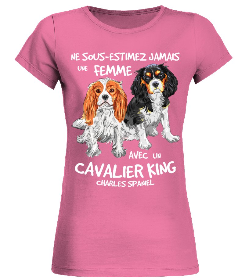 Sweat à capuche cavalier femme noir motif deux Cavalier King Charles Spaniel cadeau maîtresse promenade