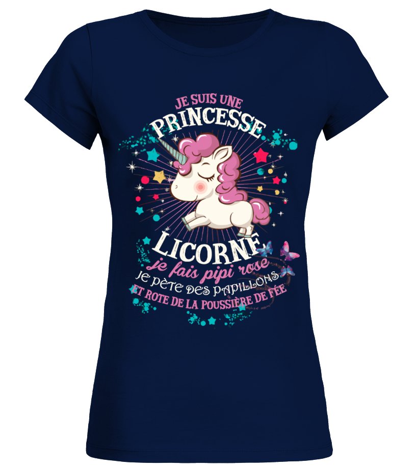 Sweat capuche licorne femme noir motif licorne crins roses papillons message princesse humour pétillant