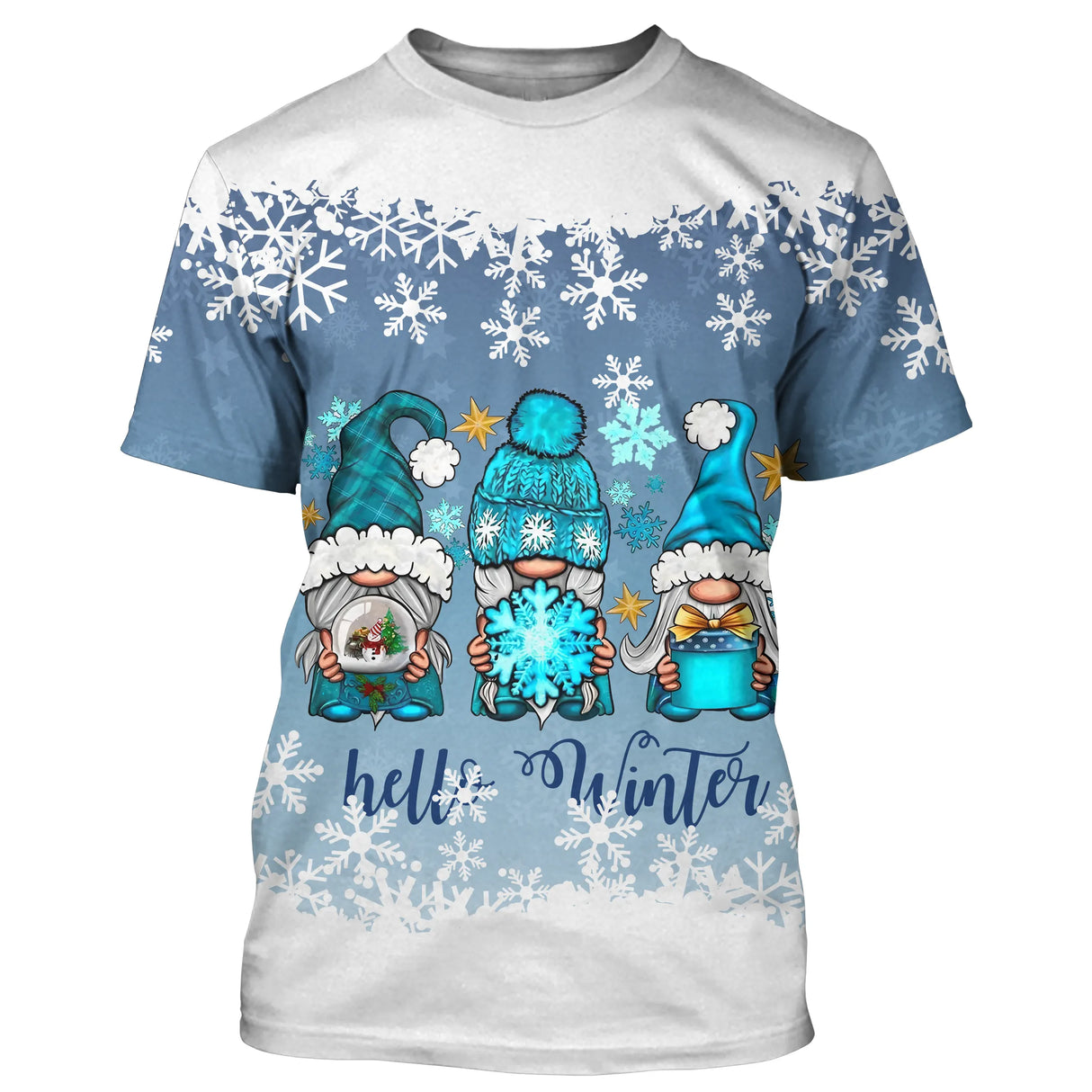 Sweat Noël variante avec gnomes et flocons hiver