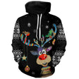 Hoodie Festif de Noël – Renne Coloré avec Motifs Hivernaux et Ornementation - CT04112345 Sweat à Capuche All Over Unisexe