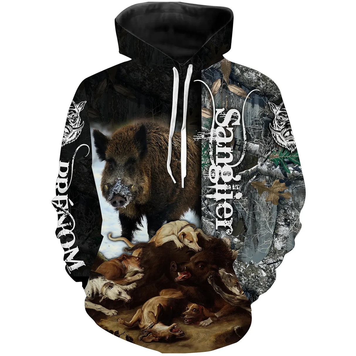 T-shirt anti UV manches longues chasse sanglier chiens battue, vêtement halieutique pour vénerie