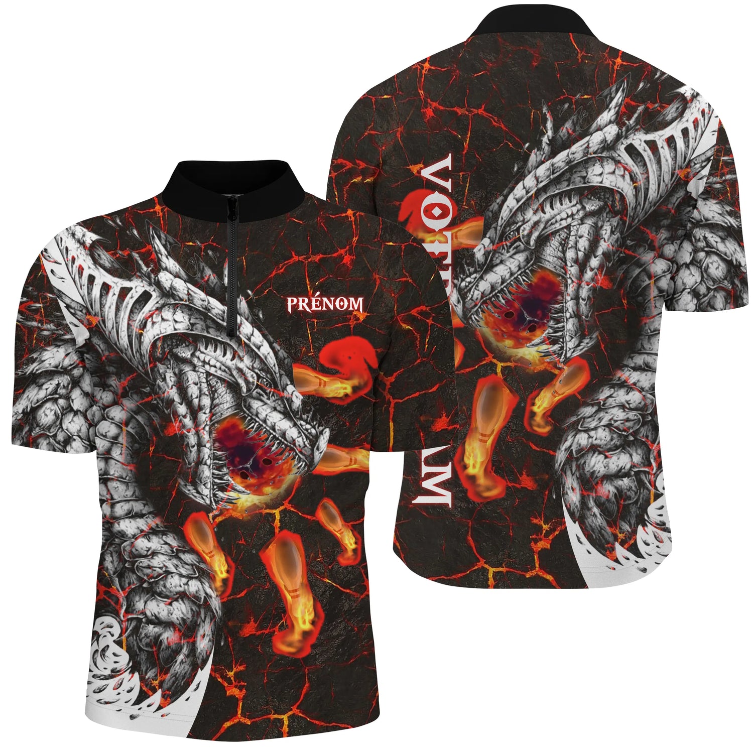 Maillot Dragon Personnalisé Esport – Prénom et Nom d’Équipe – Homme/Femme - A05092406 - Polo homme
