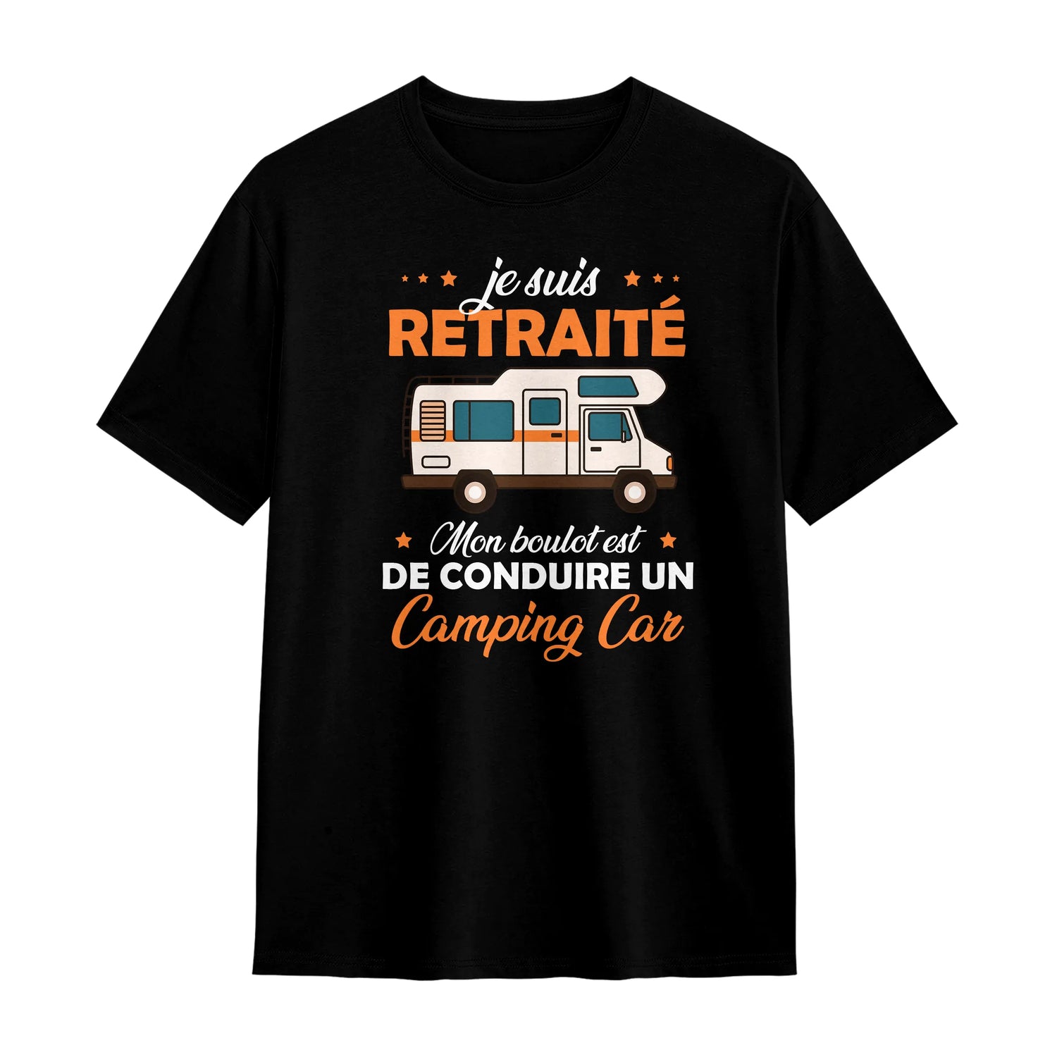Veste et T-shirt Retraité Camping-Car | Confort & Style Voyage - A06012501 - T-shirt noir