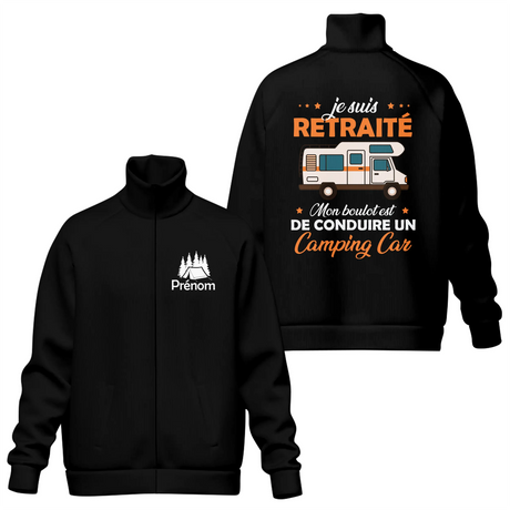 Veste et T-shirt Retraité Camping-Car | Confort & Style Voyage - A06012501 - Veste col montant noire