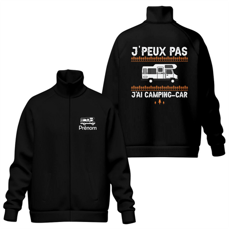 Veste et T-shirt Camping-Car | J'Peux Pas, J'ai Camping-Car | Cadeau Fan Vanlife - A06012502 - Veste col montant noire