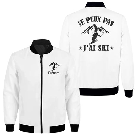 Veste & T-shirt Ski - Je Peux Pas, J'ai Ski | Mode Hiver & Cadeau Skieur - A06012503 - Veste zippée blanche
