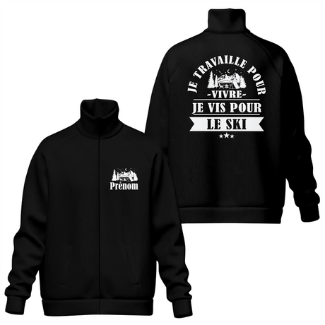 Veste & T-shirt personnalisés - Passion Ski | Confort & Style Hiver - A06012504 - Veste col montant noire