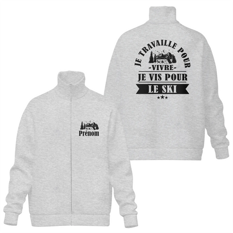 Veste & T-shirt personnalisés - Passion Ski | Confort & Style Hiver - A06012504 - Veste col montant grise
