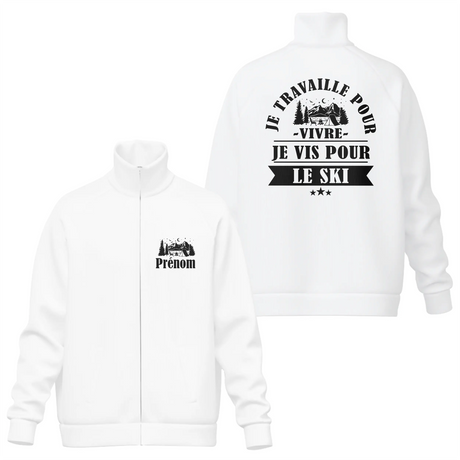 Veste & T-shirt personnalisés - Passion Ski | Confort & Style Hiver - A06012504 - Veste col montant blanche