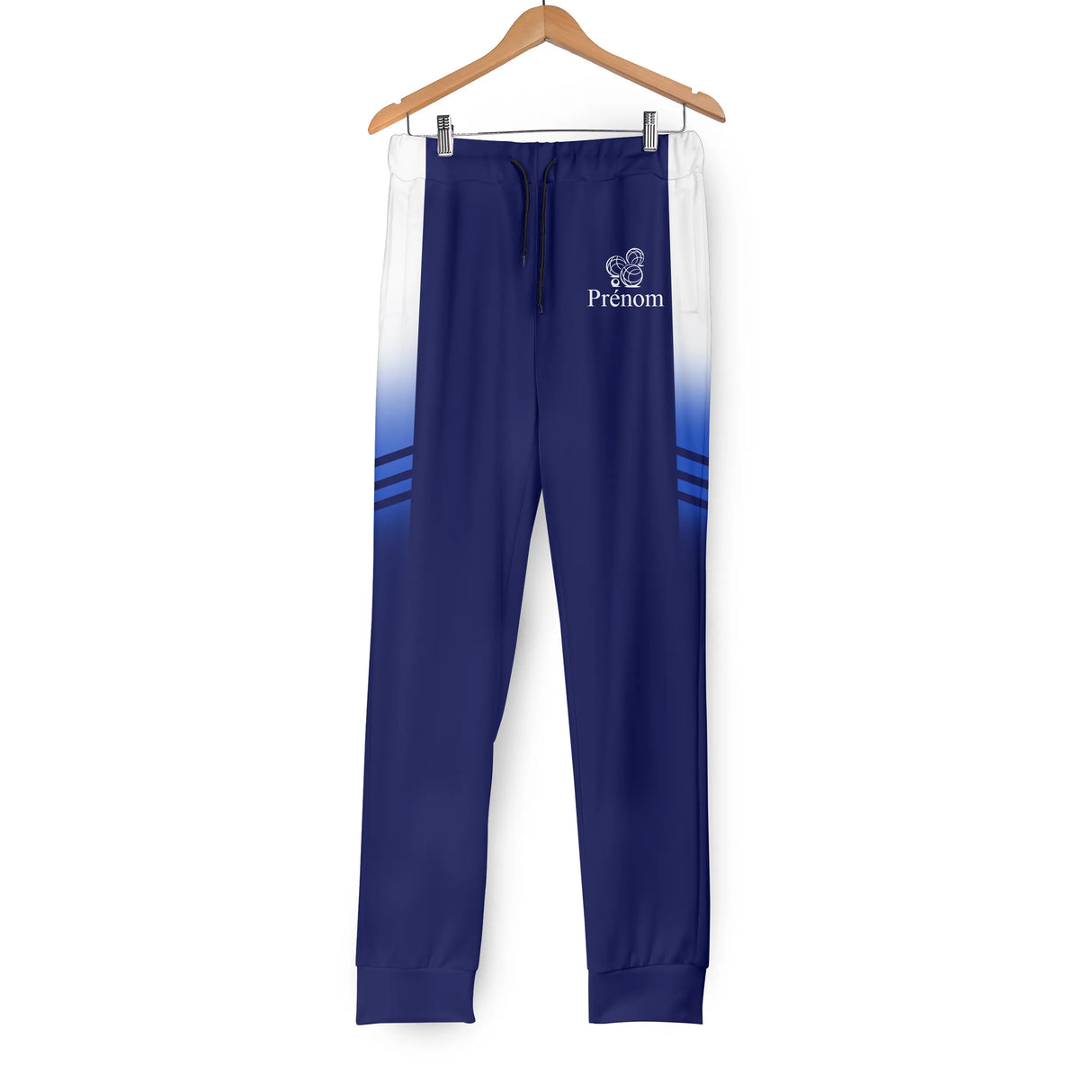 Pantalon jogging pétanque modèle 2 bouliste avec bandes sport et marquage prénom