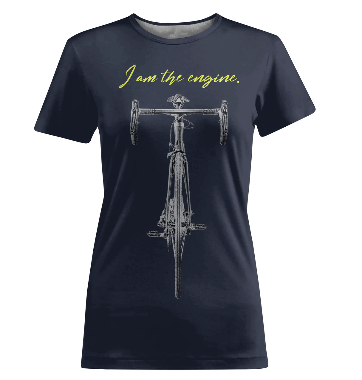 T-shirt Cyclisme Je Suis Le Moteur - CT01022431 T-shirt Col Rond Femme Marine