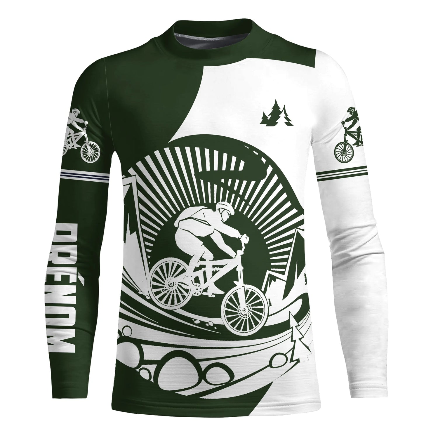 T-Shirt Vélo VTT Dynamique - Confort, Style Sportif - CT07022433 -  Anti-UV Manches Longues Enfant - Forest