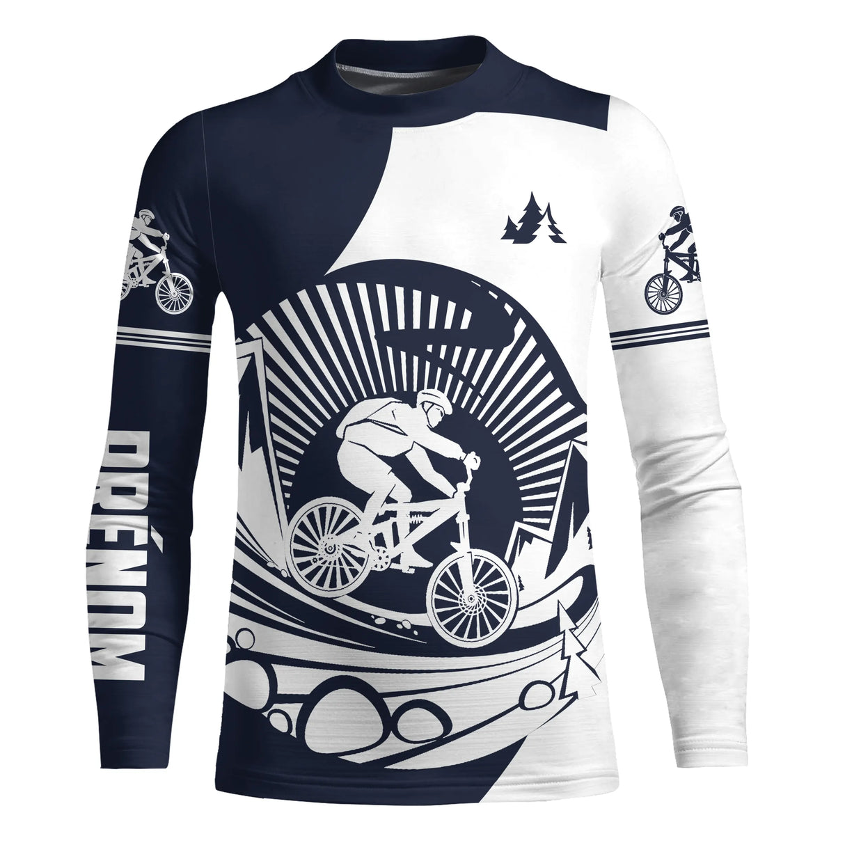 T-Shirt Vélo VTT Dynamique - Confort, Style Sportif - CT07022433 -  Anti-UV Manches Longues Enfant - Navy
