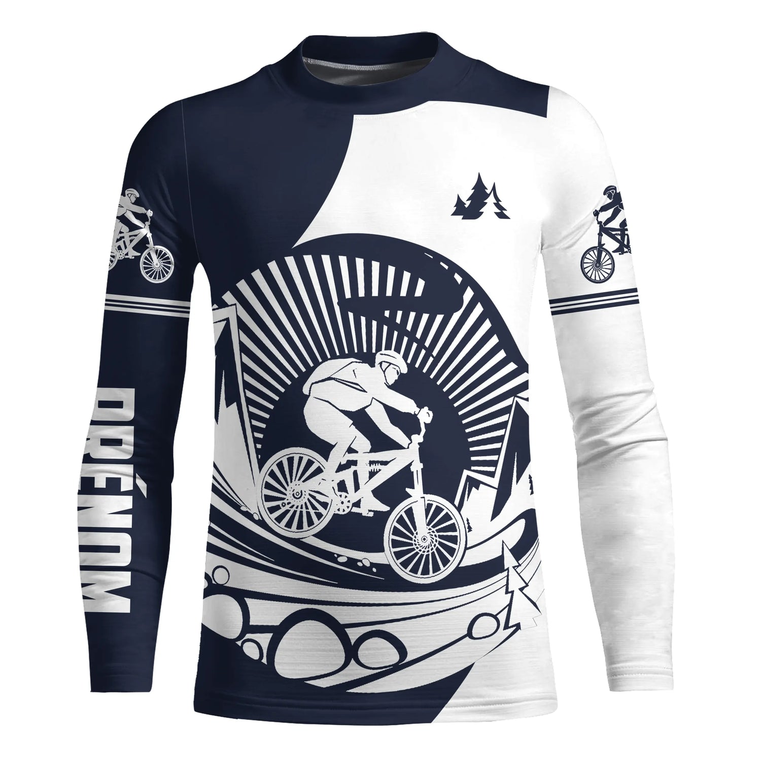 T-Shirt Vélo VTT Dynamique - Confort, Style Sportif - CT07022433 -  Anti-UV Manches Longues Enfant - Navy