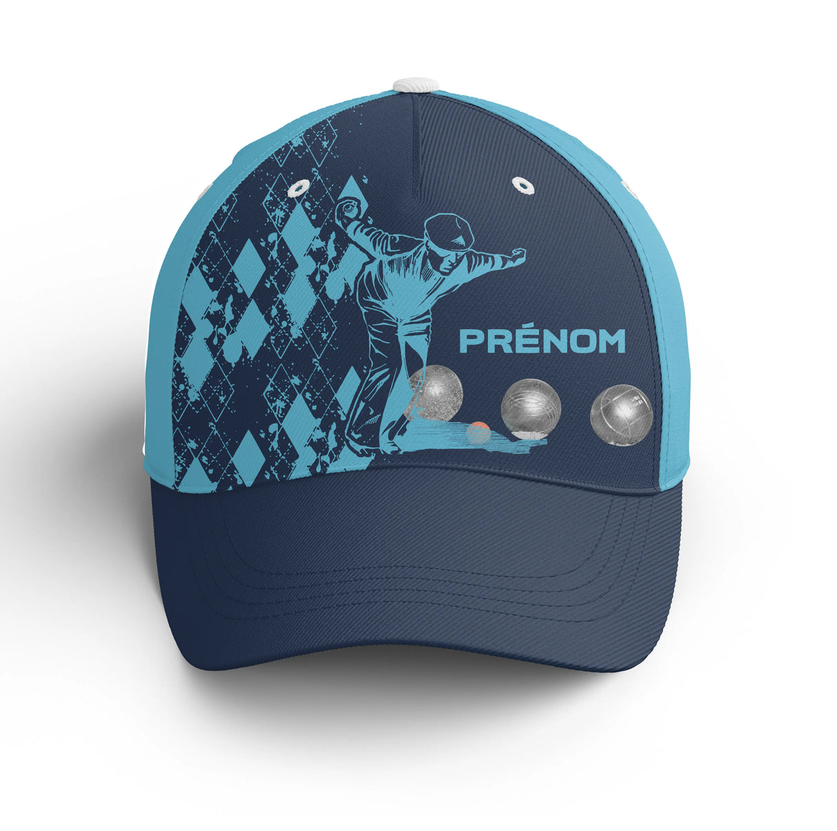 Casquette pétanque sable bouliste design joueur boules prénom broderie côté unisexe personnalisée