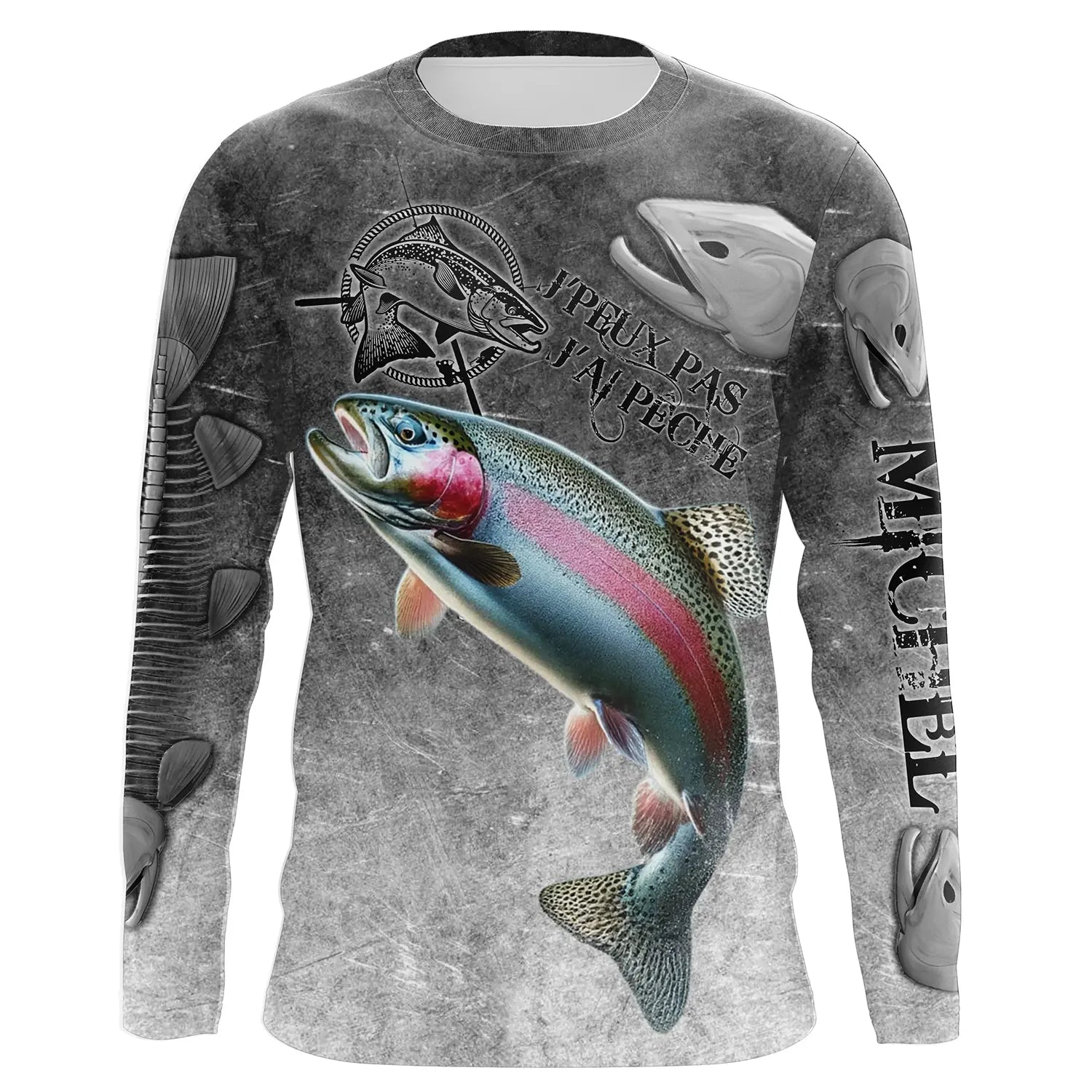 T-shirt Personnalisé Pêcheur Drôle, Cadeau Humour Pêcheur, Pêche A La Truite - CT08082227 Anti UV T-shirt Manches Longues Unisexe