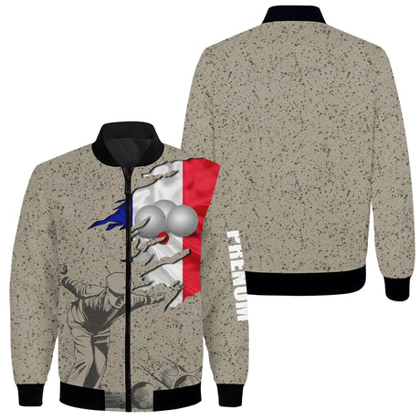 Tenue Pétanque France Personnalisable – Polo & Pantalon Design Tricolore - A08112401 - Veste Zippée