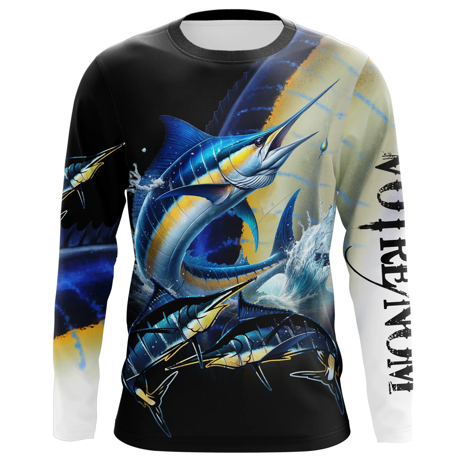Pêche Du Marlin Au Leurre, Technique De Traîn Lente, Cadeau Pêcheur, Peau Du Marlin, Personnaliser - VEPEMA004 Anti UV T-shirt Manches Longues Unisexe