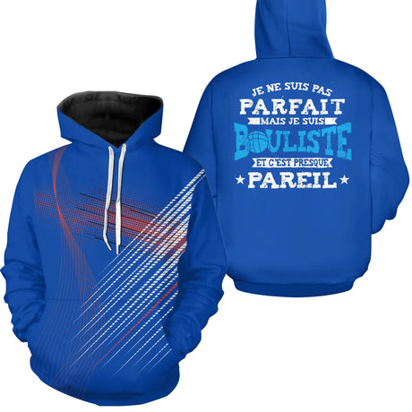 T-shirt et Sweat Bouliste 100% Coton Imprimé All Over Personnalisé – Confort et Style pour Passionnés - Sweat à capuche All Over Homme