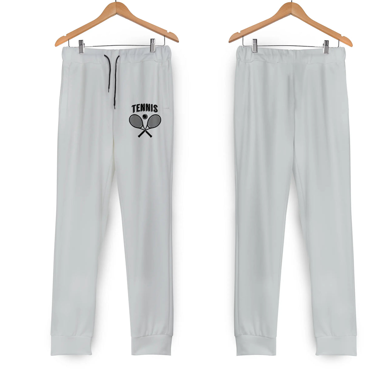 Jogging tennis homme gris coupe ajustée design raquettes TENNIS poches latérales sportif