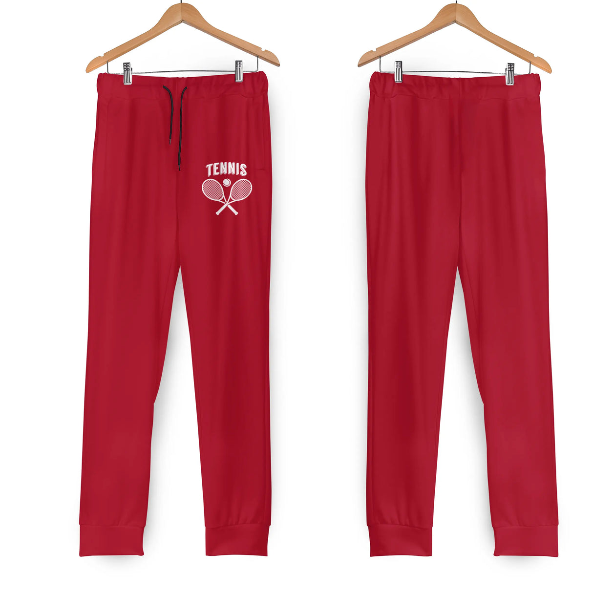 Jogging tennis homme rouge dynamique coupe ajustée design raquettes TENNIS imprimé cuisse