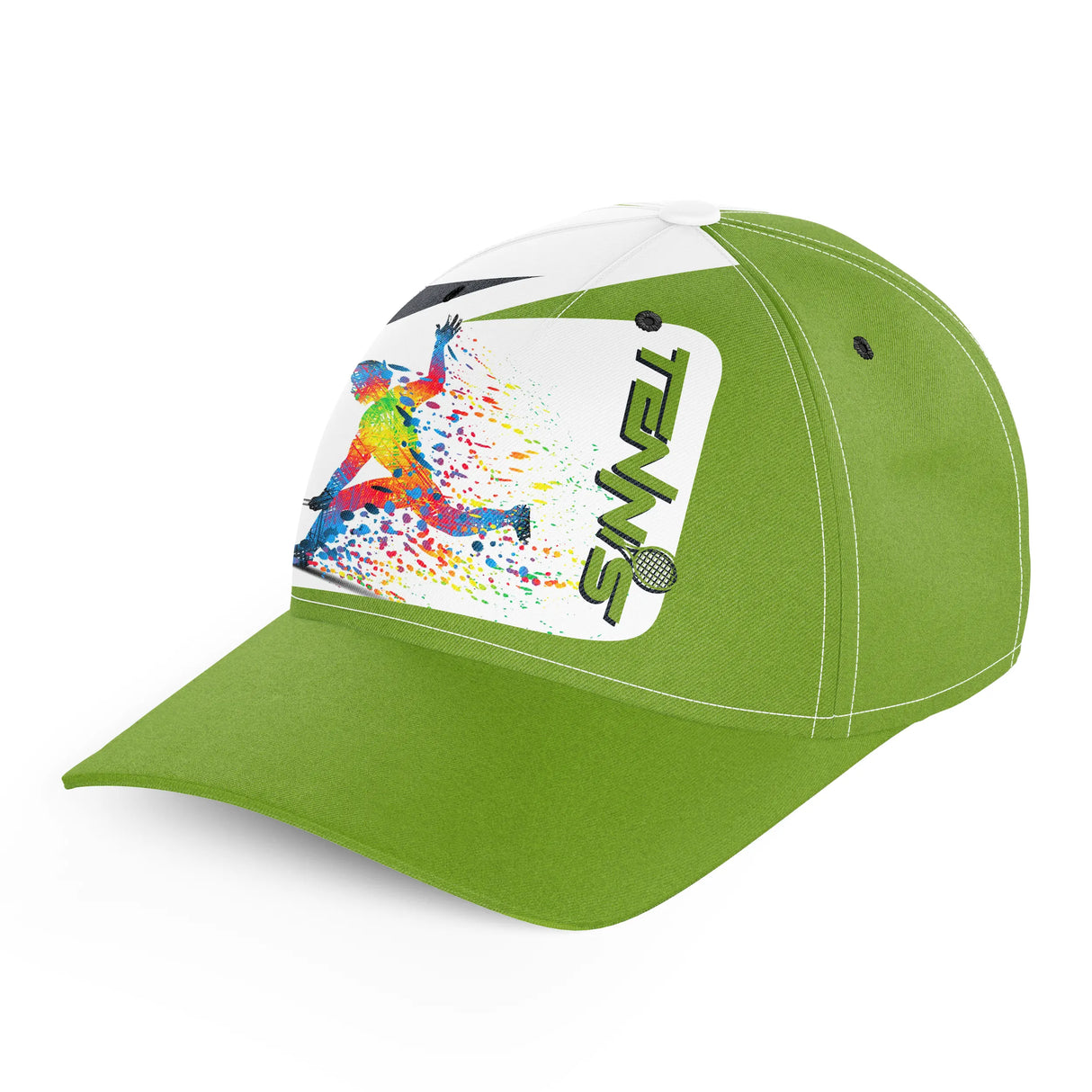 Casquette tennis multicolore variante blanc et vert vue dos design graphique joueur sport