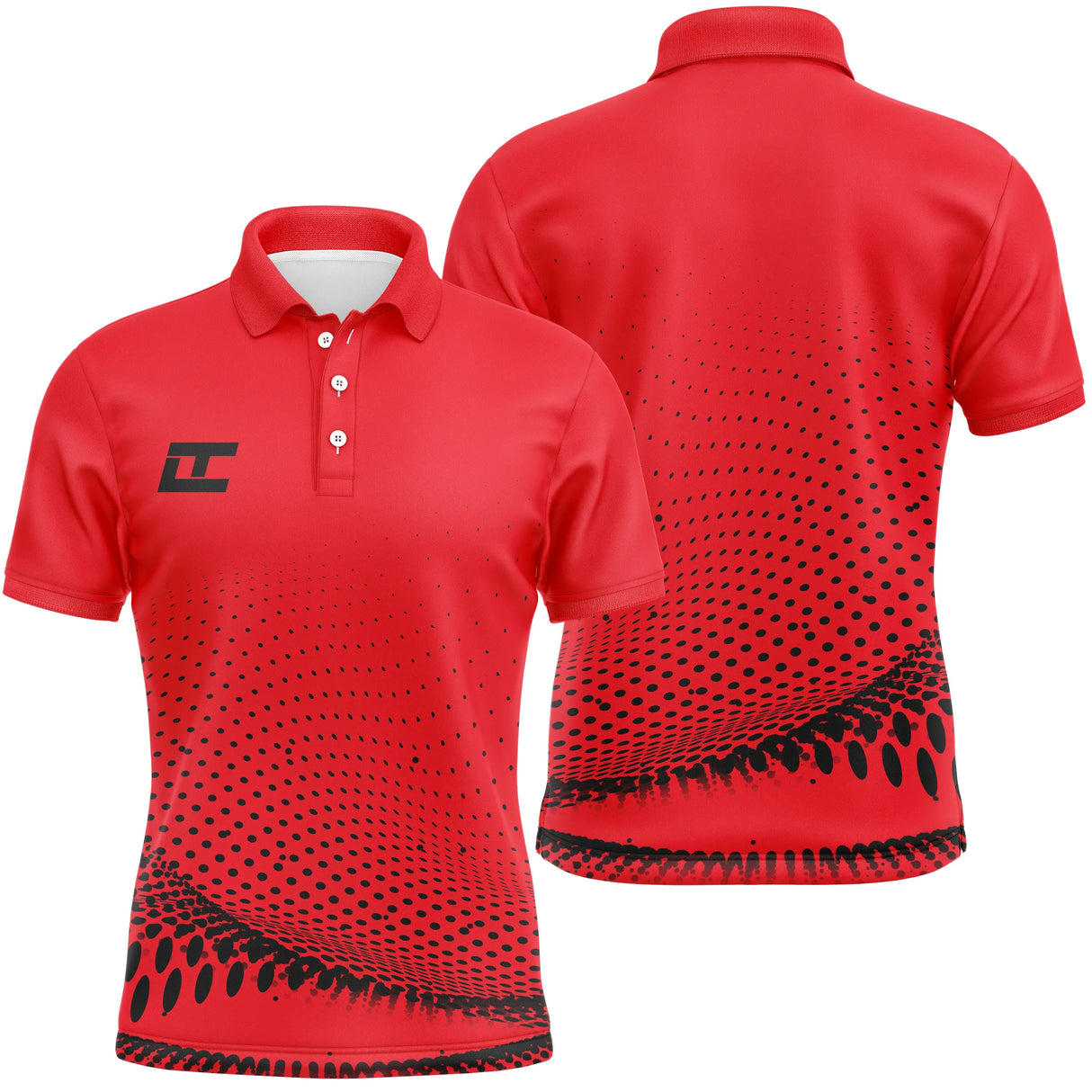Polo golf homme orange vif dégradé pointillé bas de polo séchage rapide été