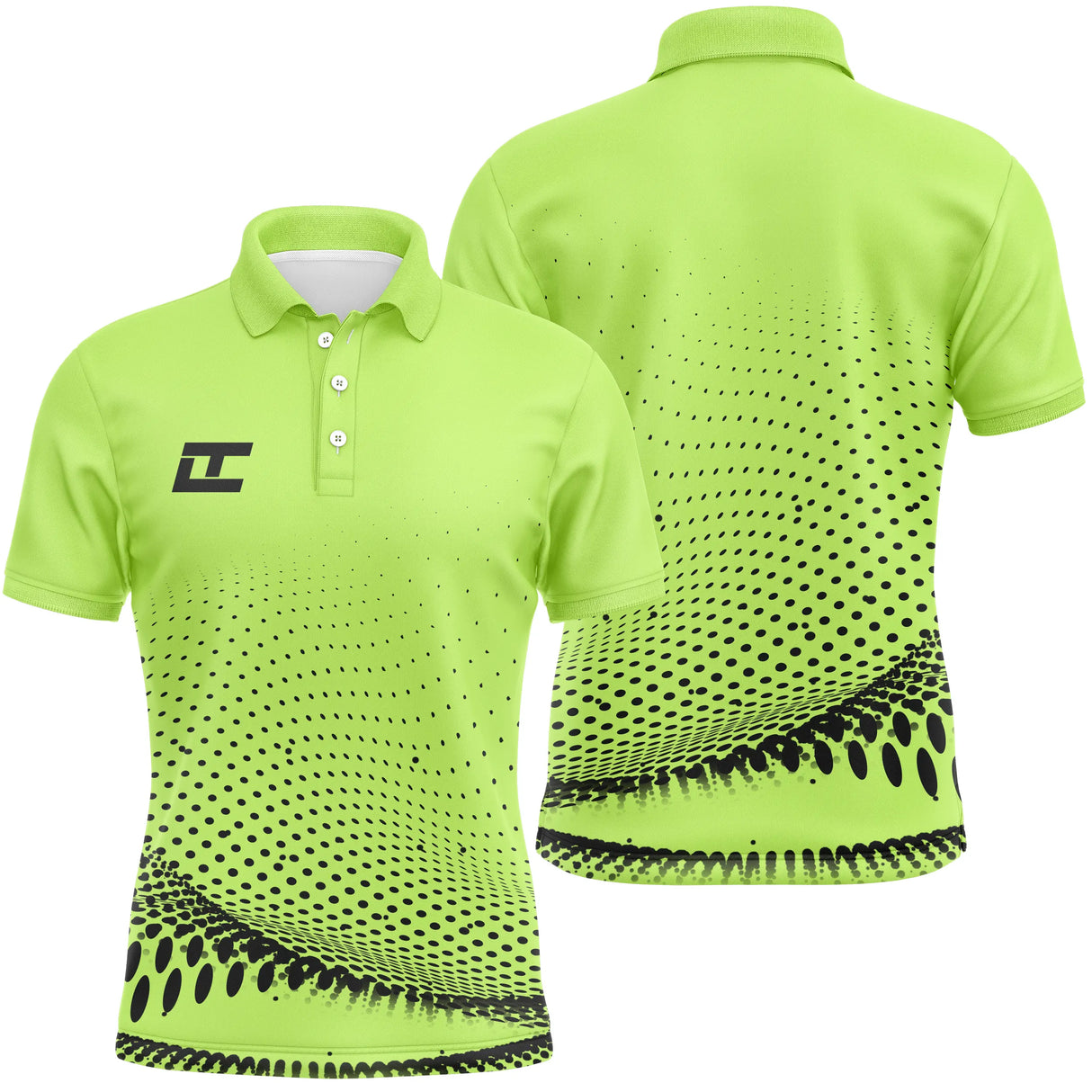 Polo golf homme vert prairie dégradé pointillé bas de polo séchage rapide été