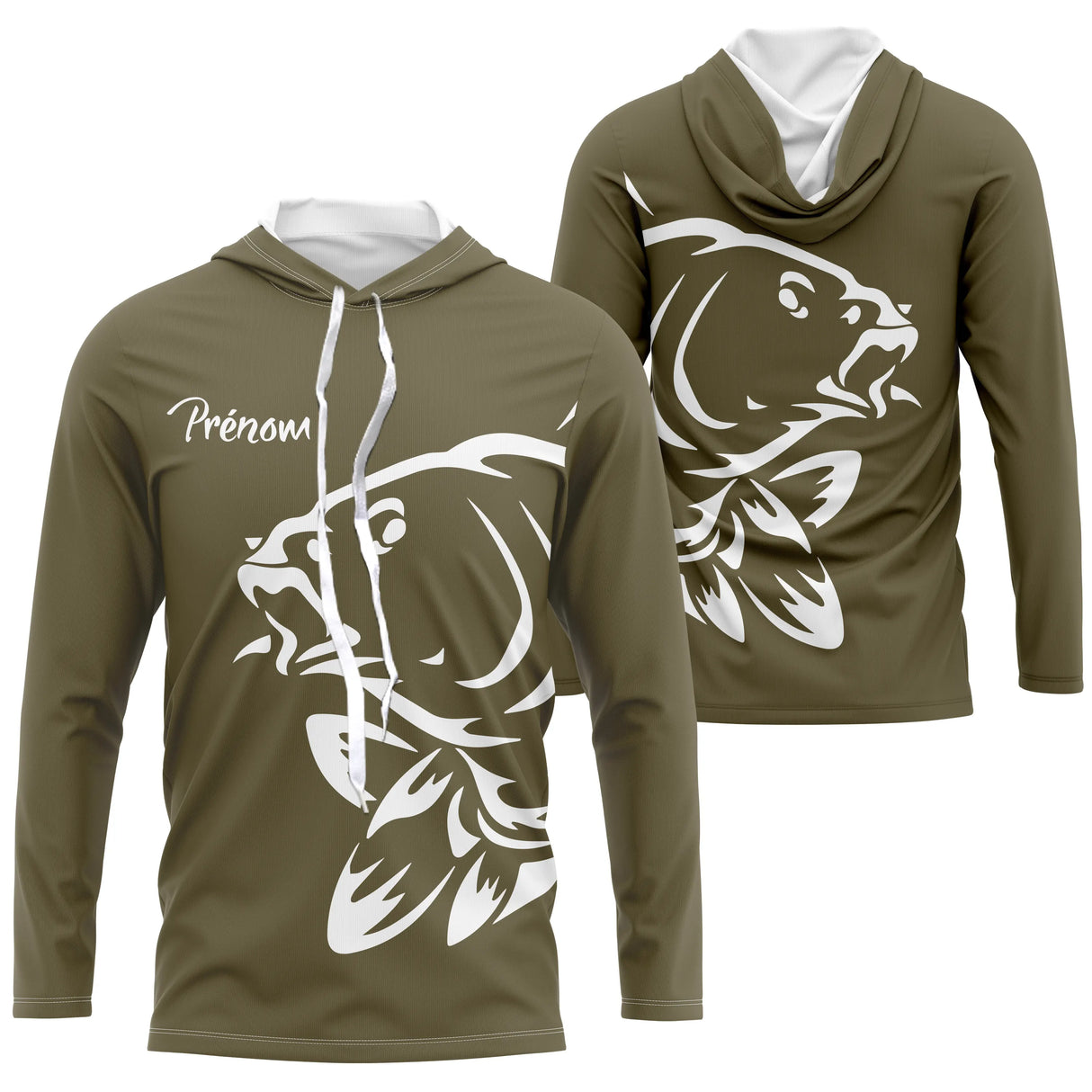 T-shirt carpe personnalisé – Cadeau parfait pour passionnés de pêche - A10092404 - Anti-UV T-shirt manches longues à capuche