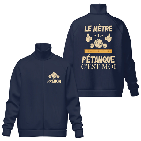 Veste & T-shirt Pétanque – Style & Confort pour Passionnés du Jeu - "Le Mètre A La Pétanque C'est Moi" - A11012507 - Veste Col Montant Marine