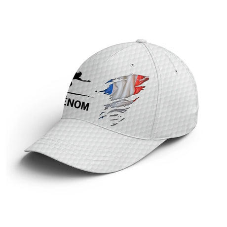 Casquette Pétanque Performance, Cadeau Personnalisé Idéal Bouliste, Drapeau France - CT10122213 Blanc
