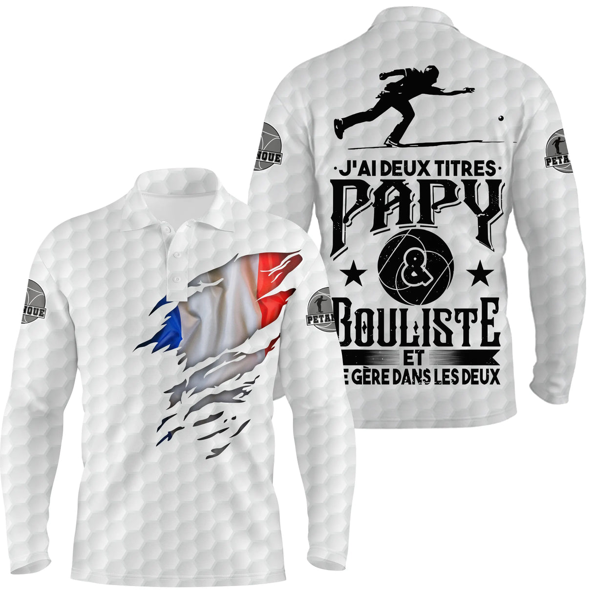 Maillot bowling personnalisé homme blanc, variante coloris pour team et club