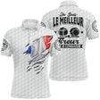 Polo Pétanque Homme Femme, Cadeau Humour Bouliste, Drapeau France, Le Meilleur Tireur - CT22122212 Polo Homme Blanc