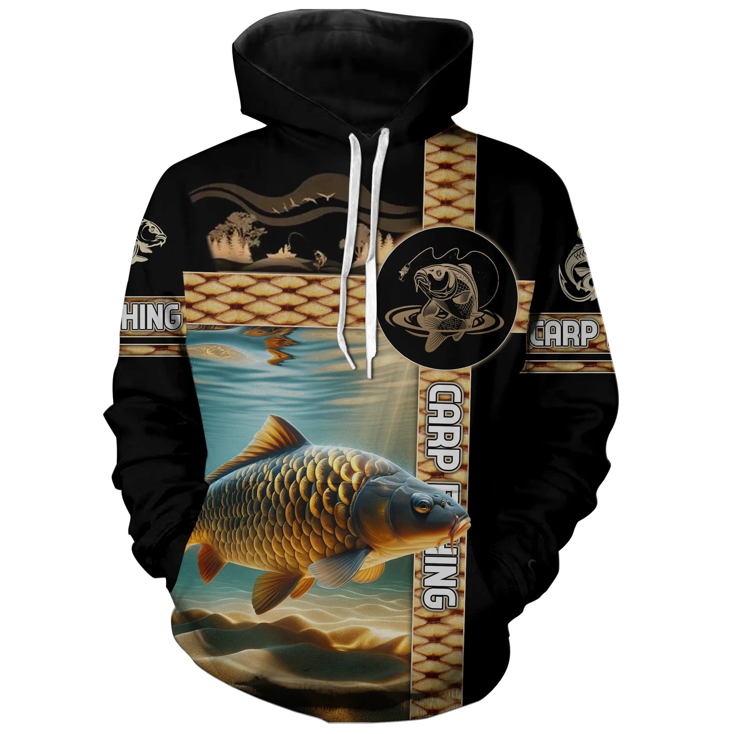 Pêche De La Carpe, Canne À Pêche, Cadeau Pêcheur, Peau De La Carpe - CTS22032201 Sweat à Capuche All Over Unisexe