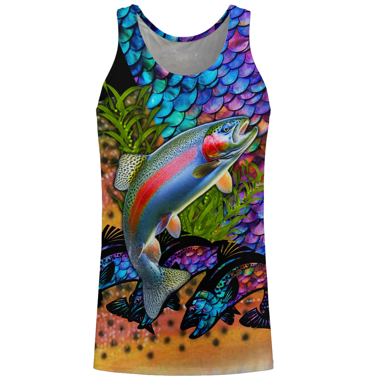 Sweat à capuche zippé all-over peau de truite arc-en-ciel iridescent multicolore