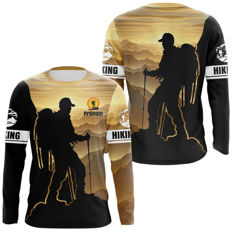 Sweat, T-shirt et Hoodie Randonnée Personnalisés – Design Montagne & Prénom – Style Outdoor Unique - A1201250 - Anti-UV T-shirt manches longues