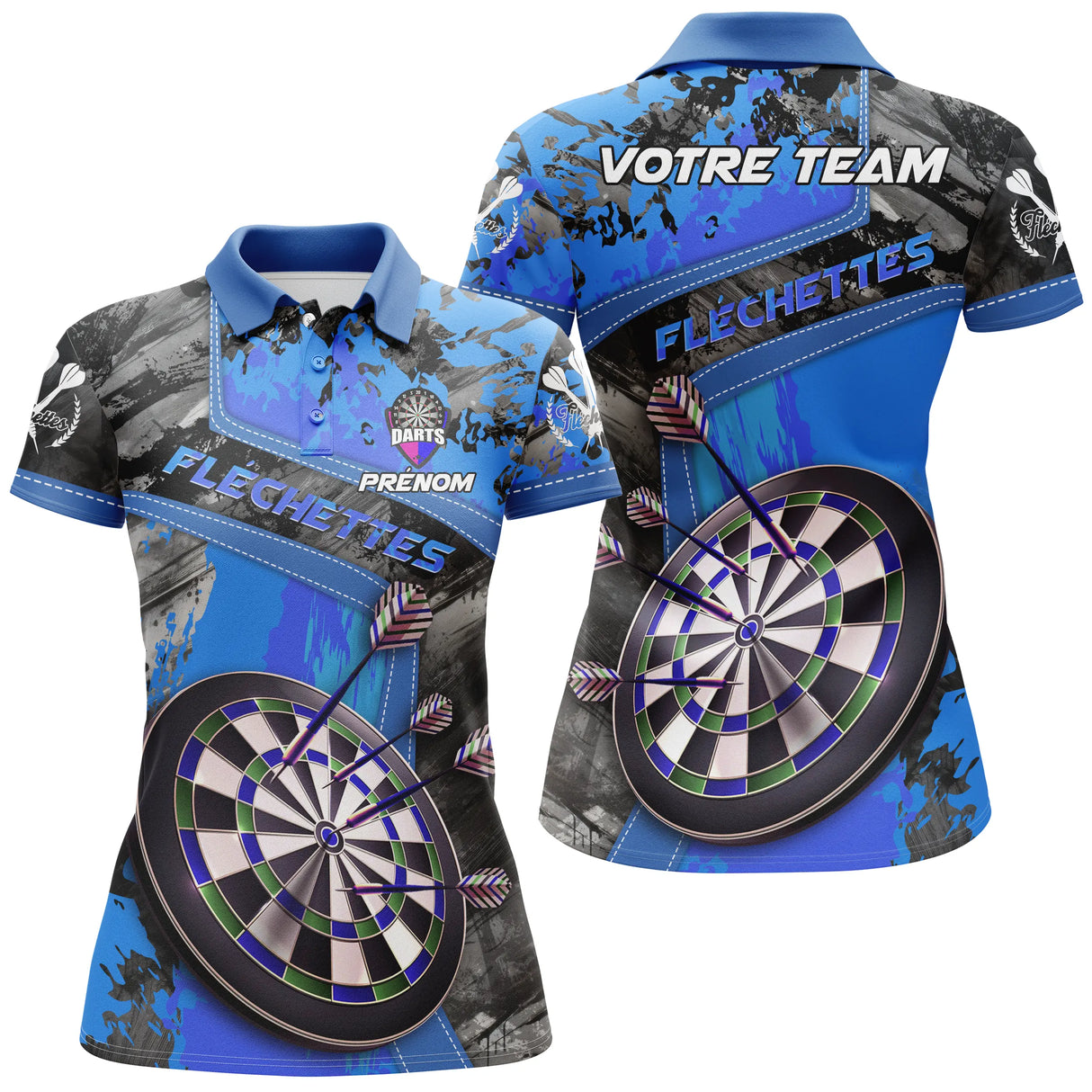Maillot bowling personnalisé femme bleu, variante coloris pour team et club